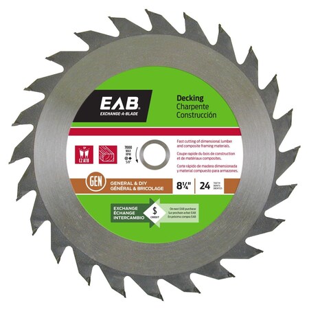 Inserciones 8.25 in. x 24 Teeth Framing Decking Saw Blade - Recyclable Exchangeable IN3356137
